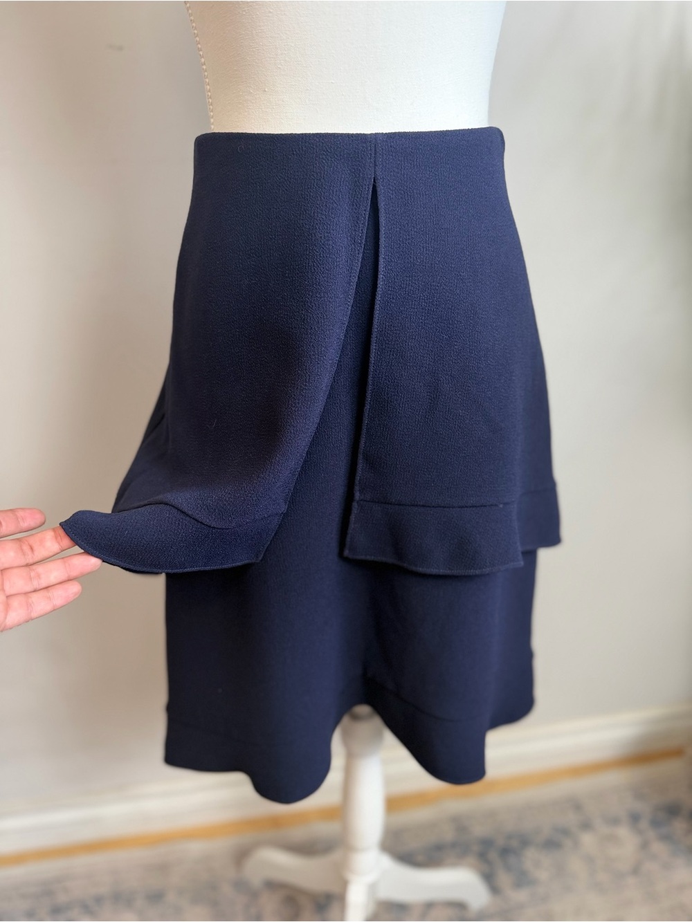 Chloé 2014 Dark Navy Tiered Ruffle Flounce Skirt FR 38